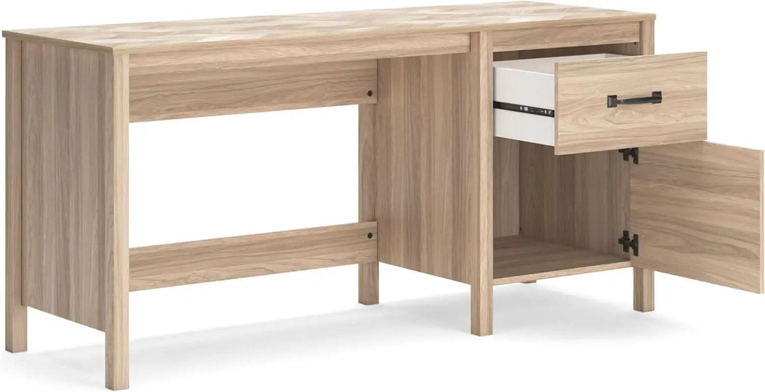 Battelle 60 Inch Wide Light Brown Home Office Desk from PriceLows™