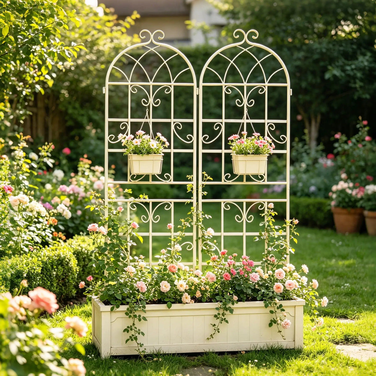 Metal Garden Trellis | Rustproof | 80 Inch Width | Single Or Double Use