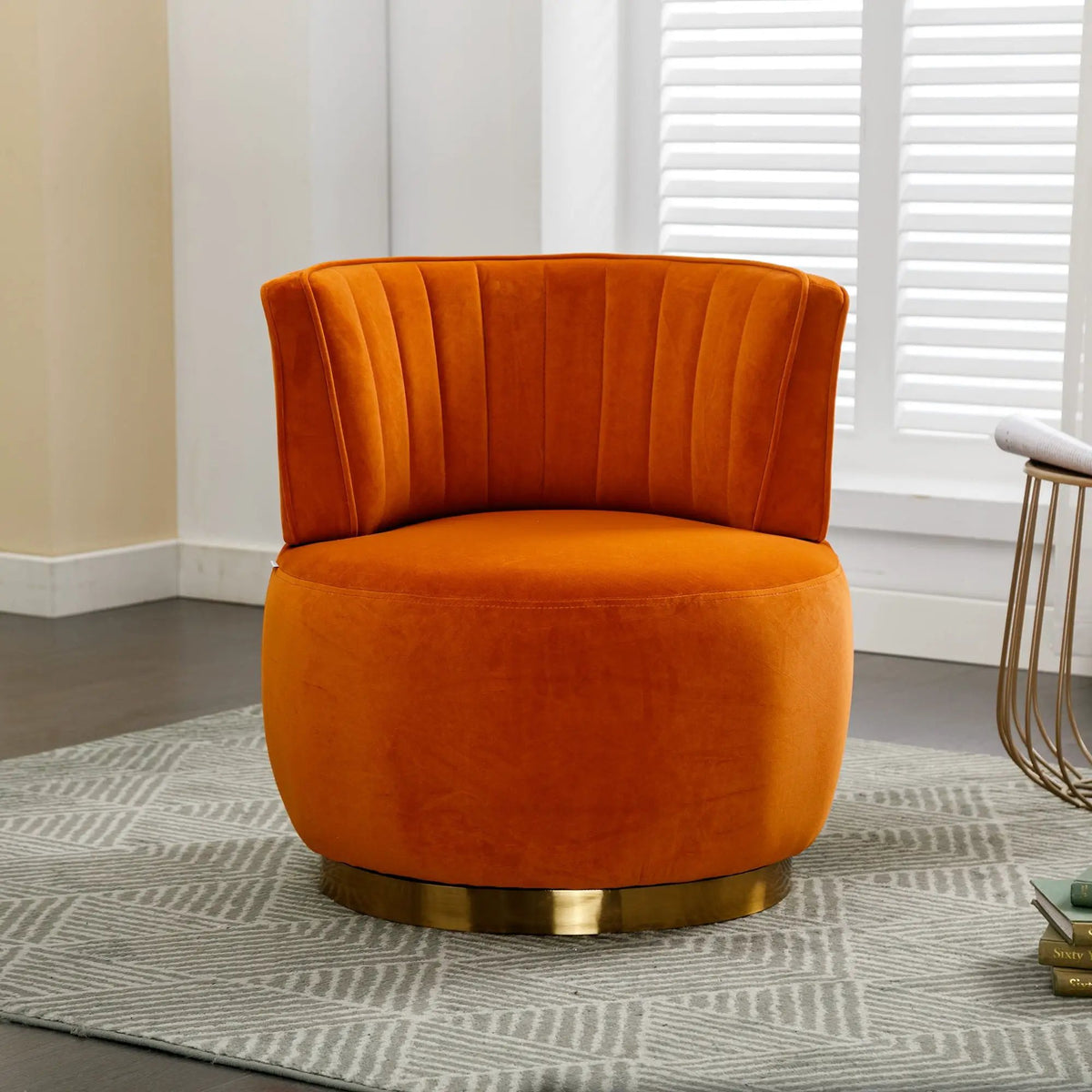 360 Degree Swivel Barrel Chair | Cuddle Accent Sofa Chair | Super Soft Fabric | Wrap-Around Barrel Back