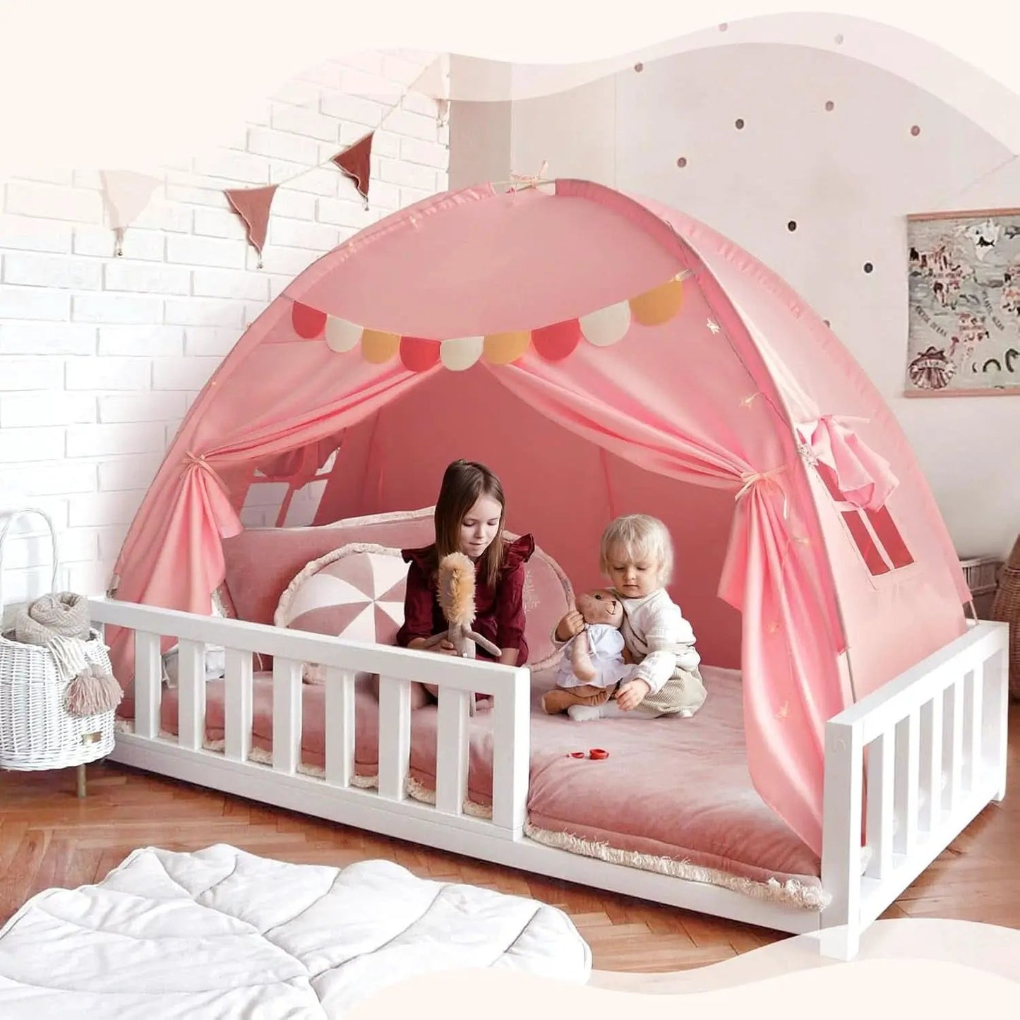 Pink Twin Bed Tent Blackout PrivacyShield Multifunctional from PriceLows™