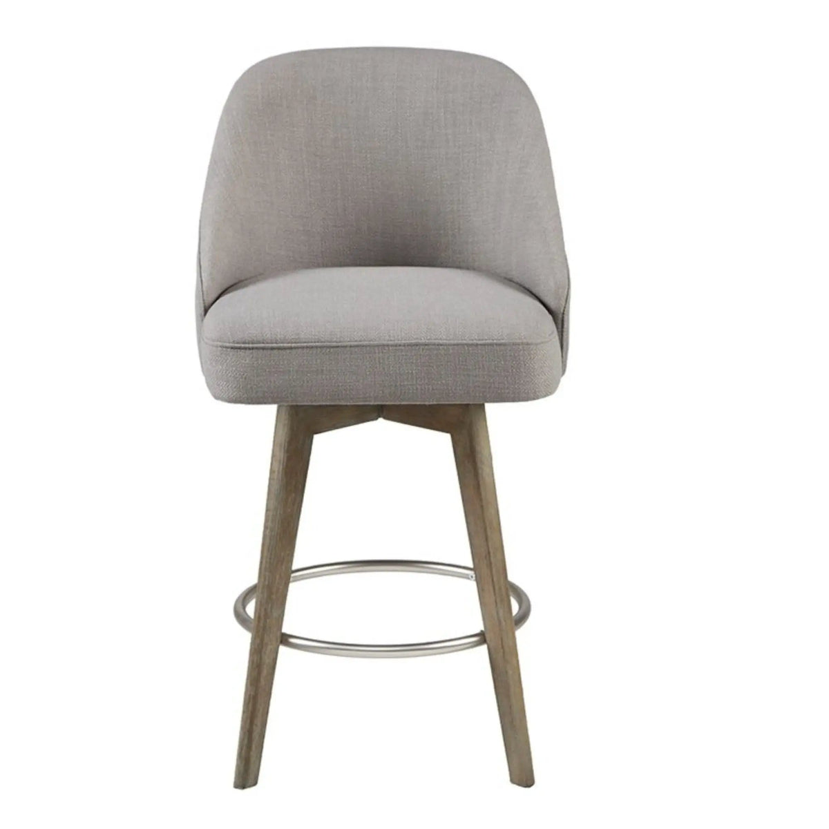 Counter Stool With Swivel Seat Counter Height (24"-27") | 2 Pieces | Solid Wood & Fabric | Home
