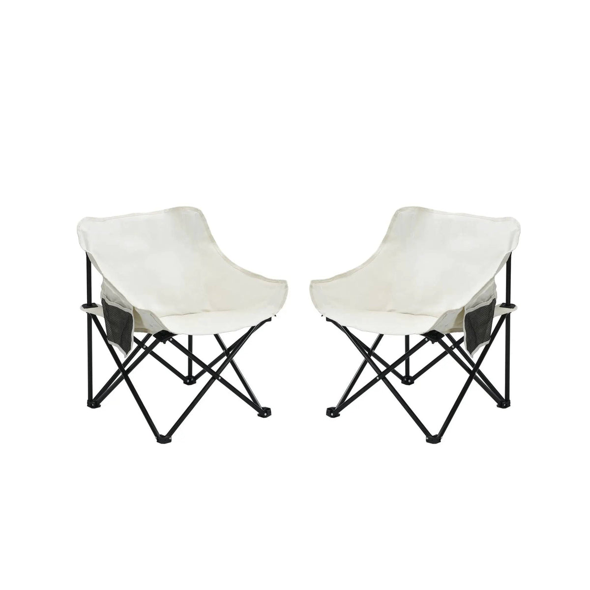 Portable Folding Camping Chairs With Carry Bag (Set of 2) | 16.5 x 20.1 x 25.6 in | Steel | Dining Room