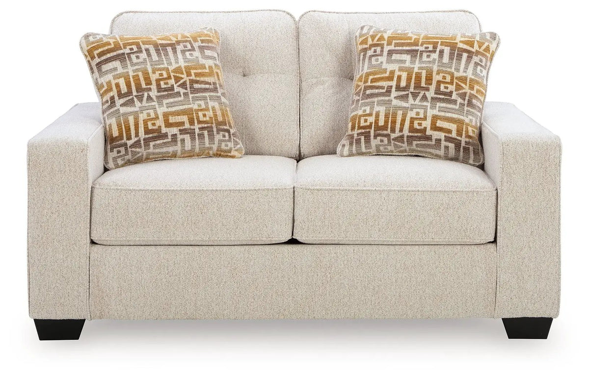 Loveseat | Track Arms | Transitional Style | Neutral Upholstery