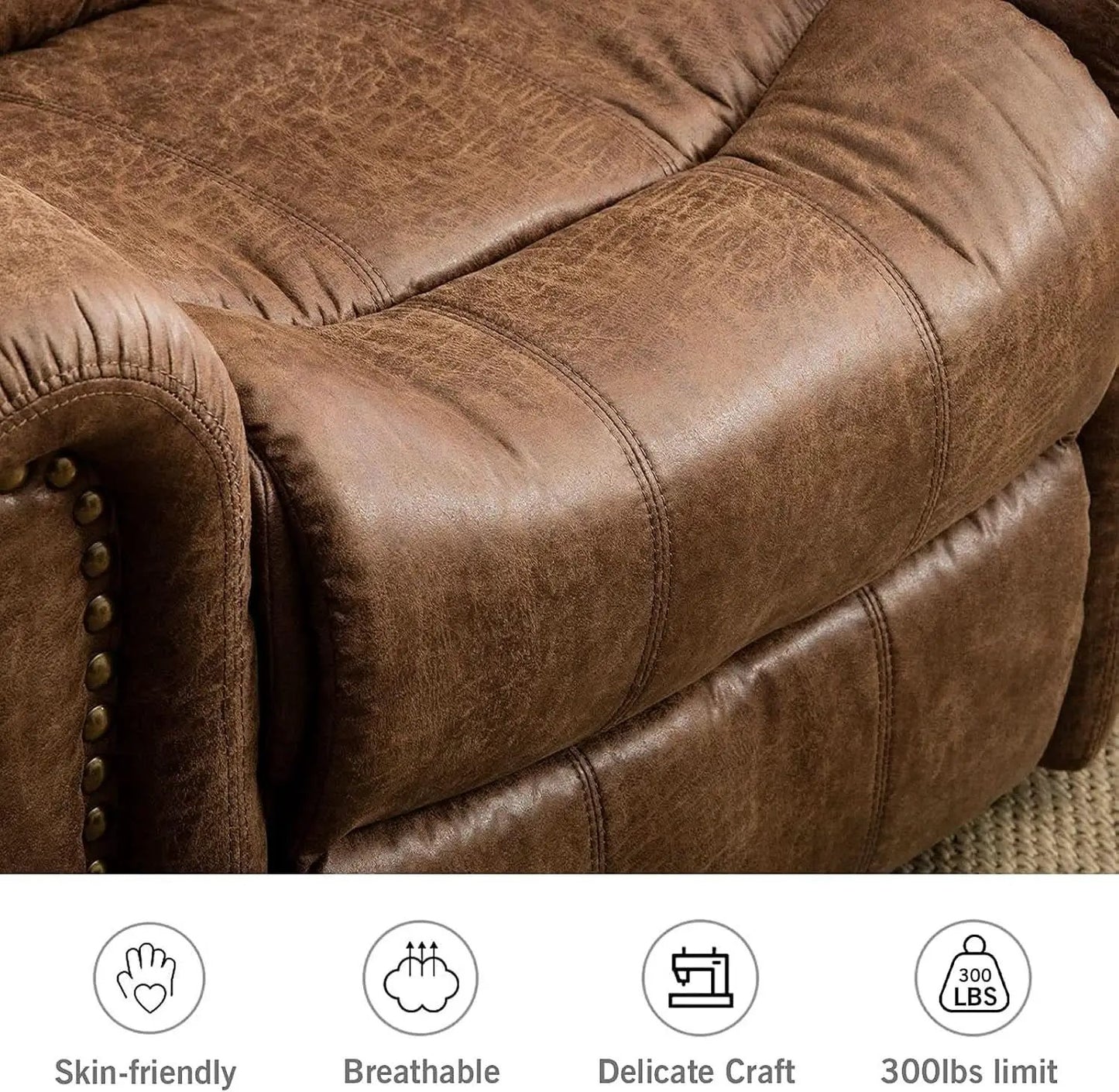 Nut Brown Electric Recliner Chair With USB Port Comfort from PriceLows™