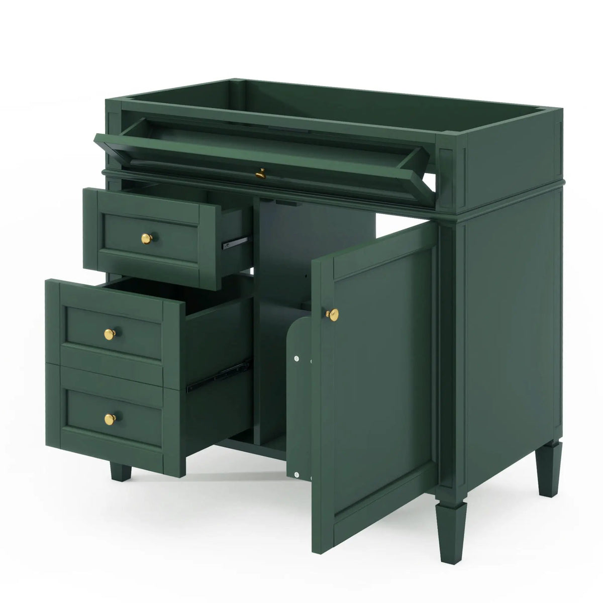 Bathroom Vanity | 3 Drawers | Blue Finish | Tip Out