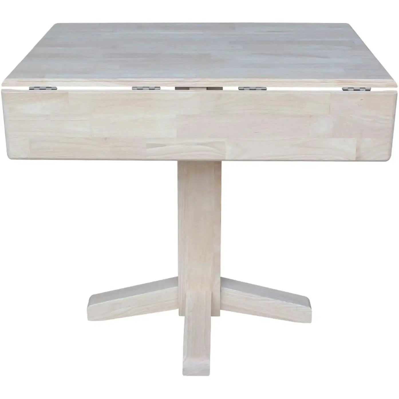 Square Dual Drop Leaf Dining Table With Butcher Block Top from PriceLows™