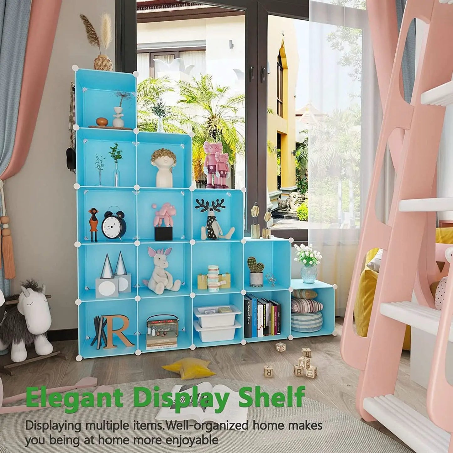 16-Cube Blue Storage Organizer for Home and Office from PriceLows™