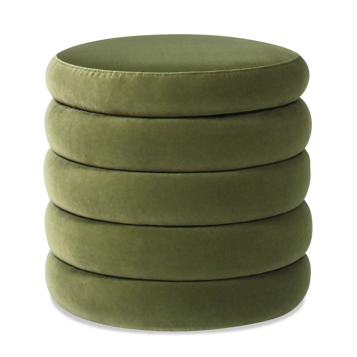 Fuji Oversized Round Storage Ottoman | Kiln-Dried Birchwood | Handmade Craftsmanship | 19 Inch Height