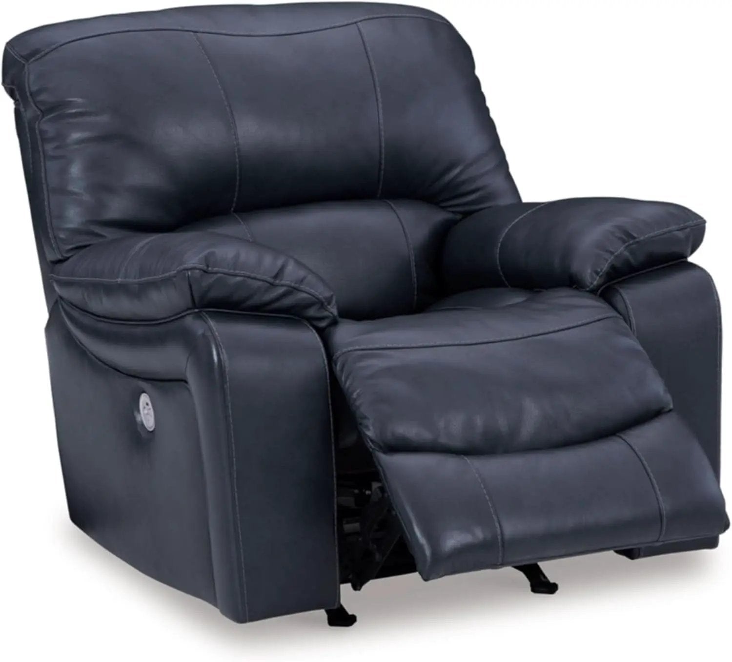 Modern Blue Leather Match Power Rocker Recliner With USB Port from PriceLows™