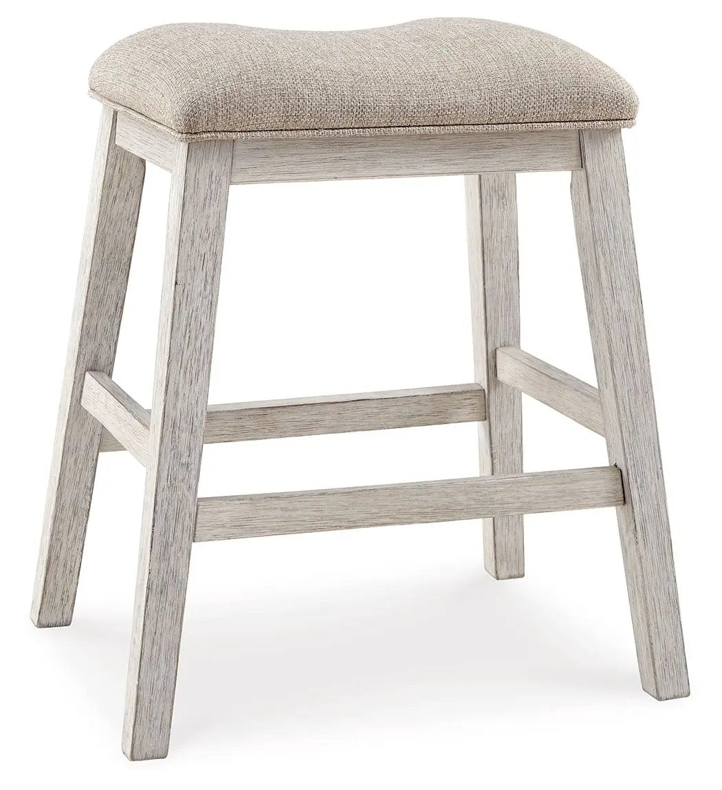 Skempton Upholstered Stool | Set Of 2 | White | 24 Inch Seat Height