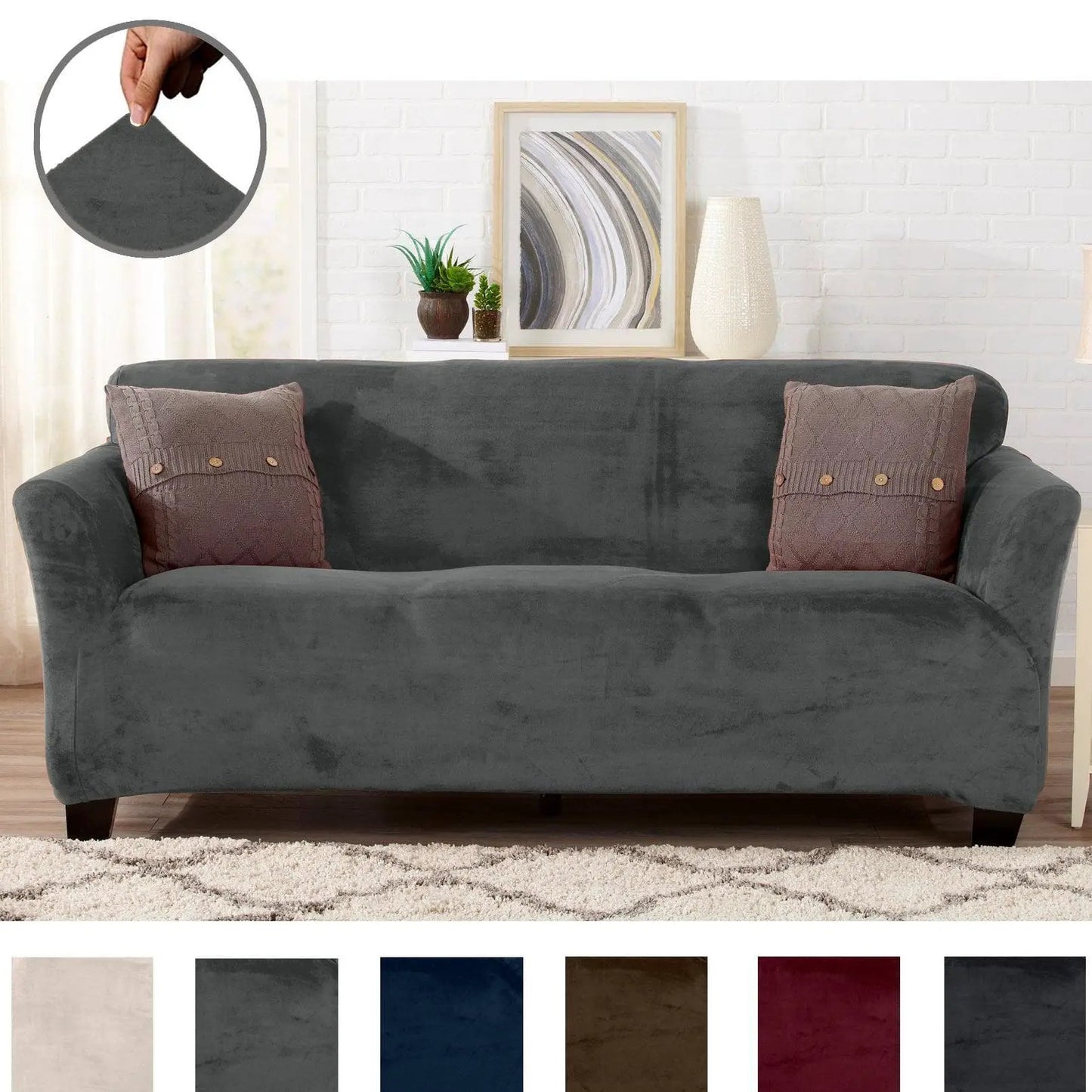 Velvet Stretch Slipcover - Gale Collection from PriceLows™