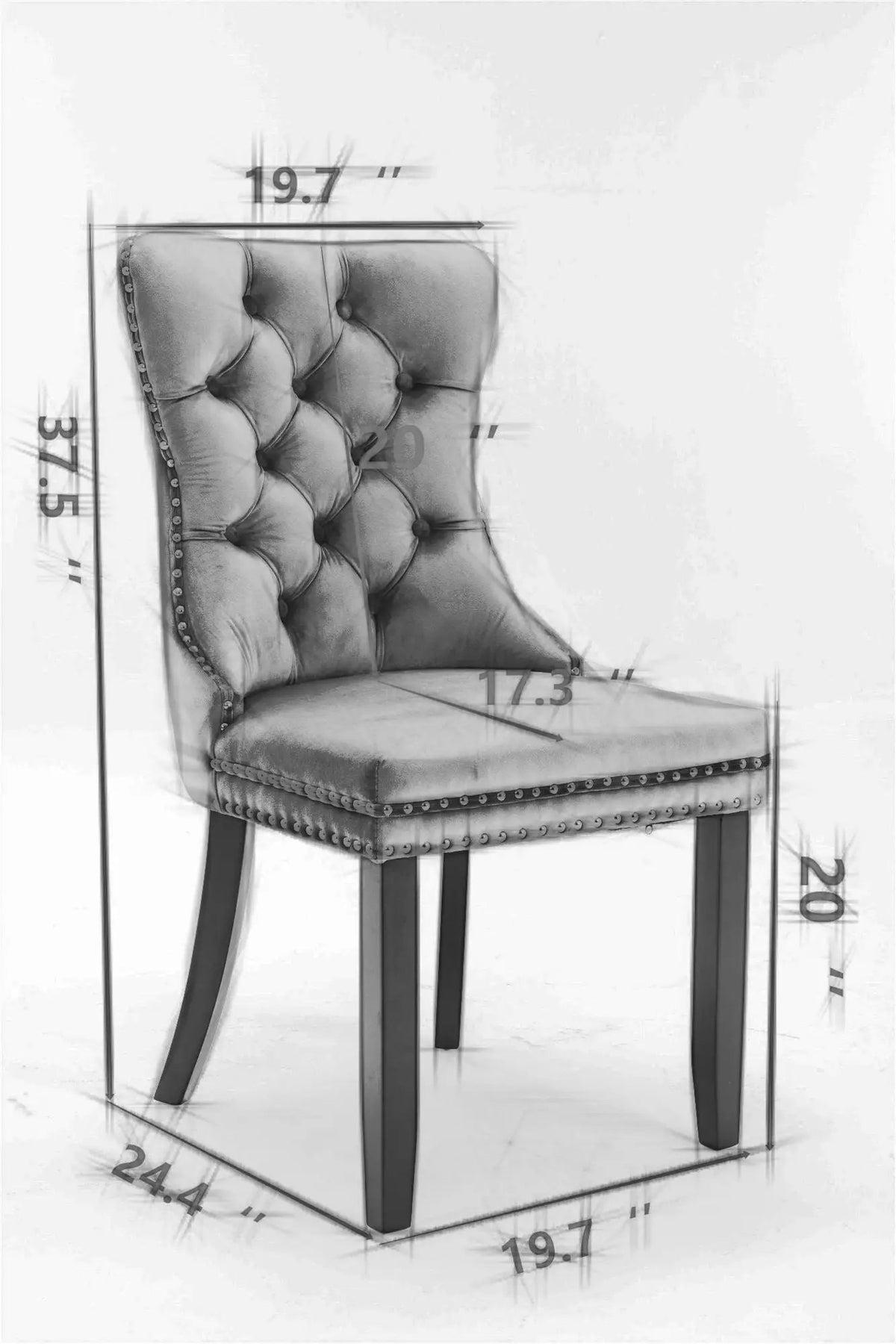 Dining Chair | Tufted Upholstery | Solid Wood Frame | Set Of 2