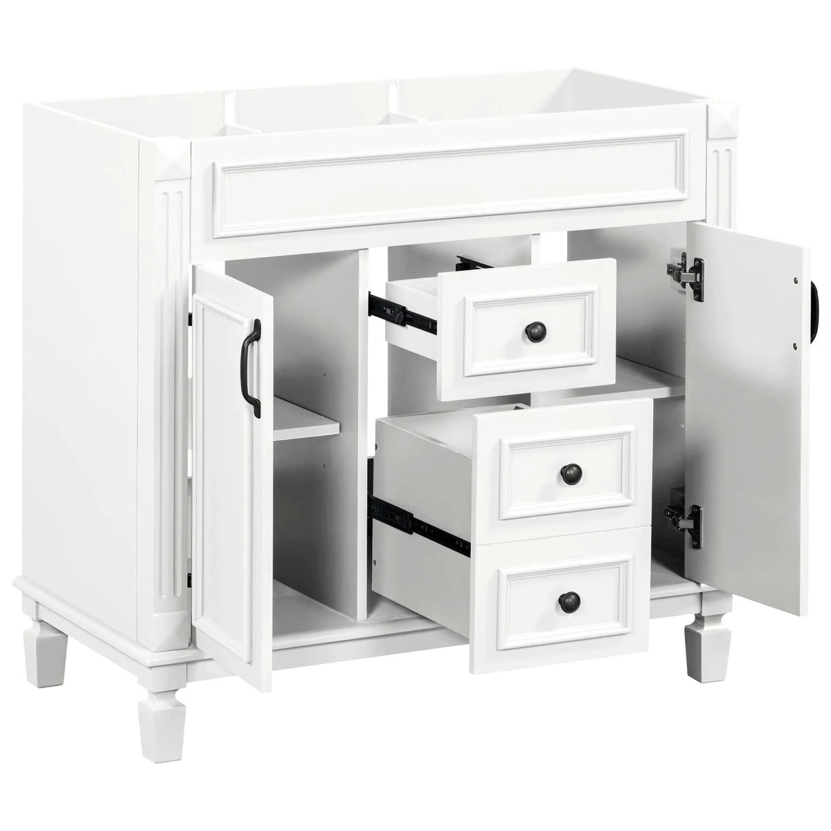 Bathroom Vanity Cabinet | 35.3 Inch Width | 2 Soft Closing Doors | 2 Drawers
