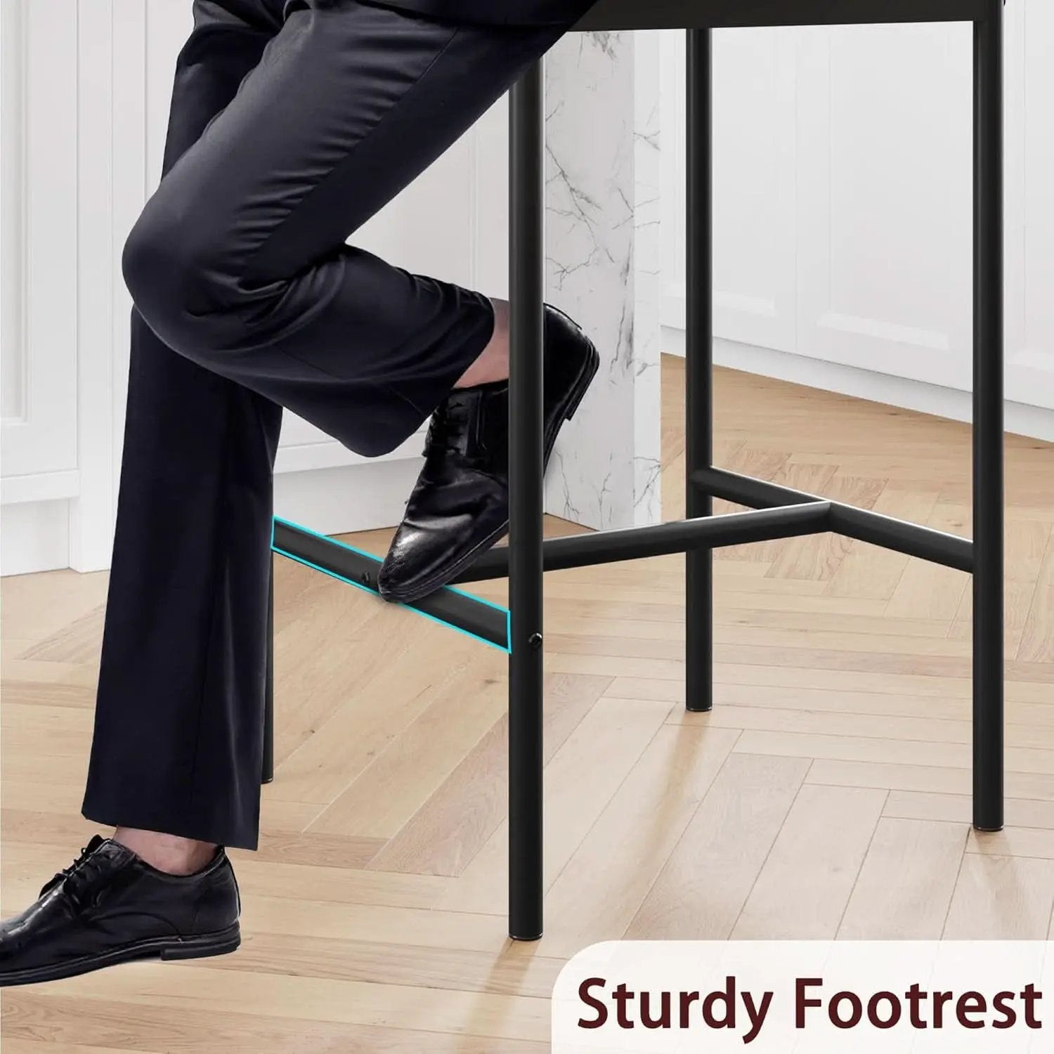 Upholstered Bar Stools Set of Two with Backrest from PriceLows™
