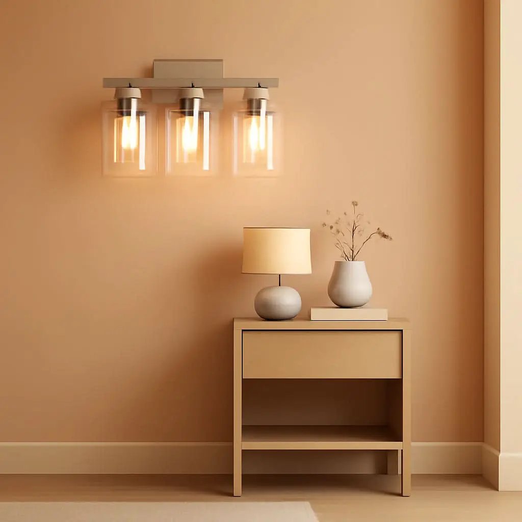 3 Light Brushed Nickel Vanity Light Fixture For Bathroom from PriceLows™