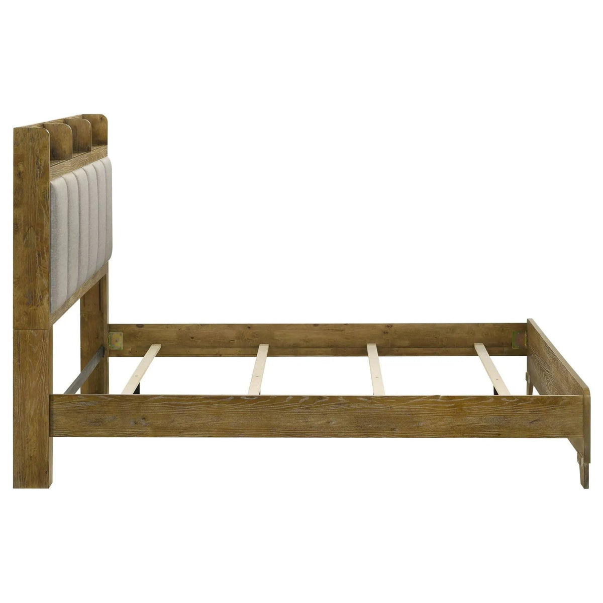 Henderson 57-inch Eastern King Bookcase Panel Bed Medium | 79.25 x 87.5 x 56.75 in | Wood | Oak