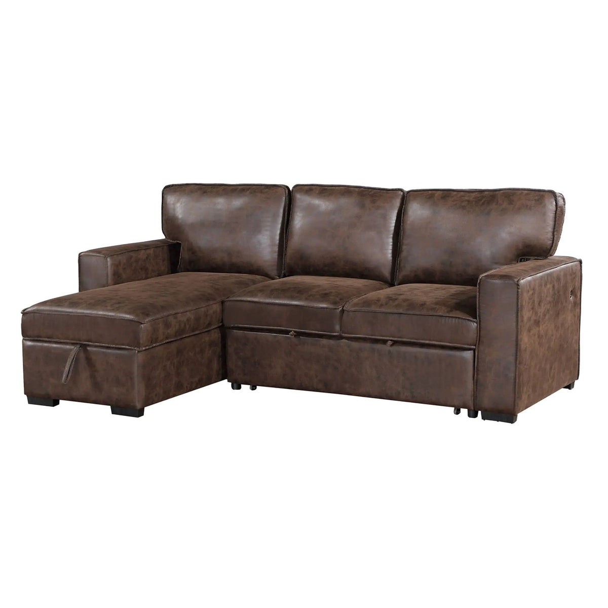 Territory Pull Out Sofa Bed Sleeper Sectional | 3 Pieces | Fabric | Bedroom