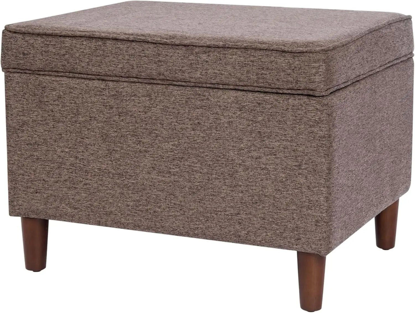 Chocolate Brownstone Storage Ottoman With Hinged Lid from PriceLows™