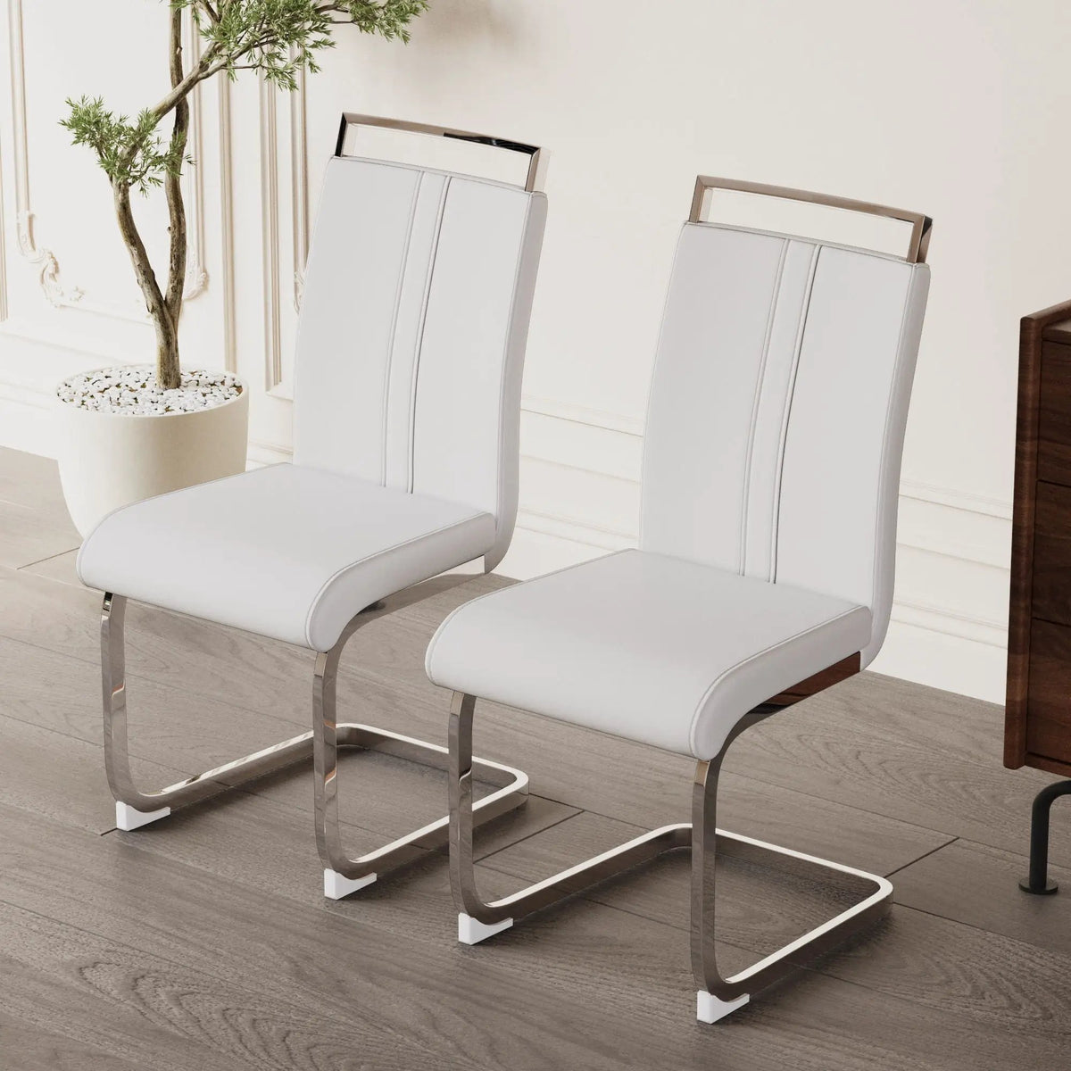 Modern Dining Chairs | Padded Seat | High Back | Accessory Bag Included