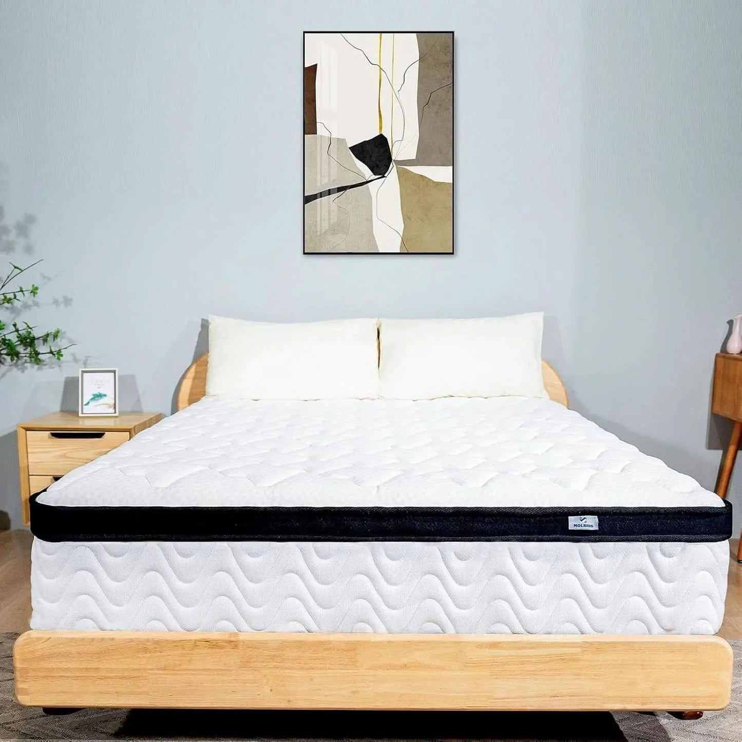 Full Size 10 Inch Hybrid Mattress Fiberglass Free Breathable from PriceLows™