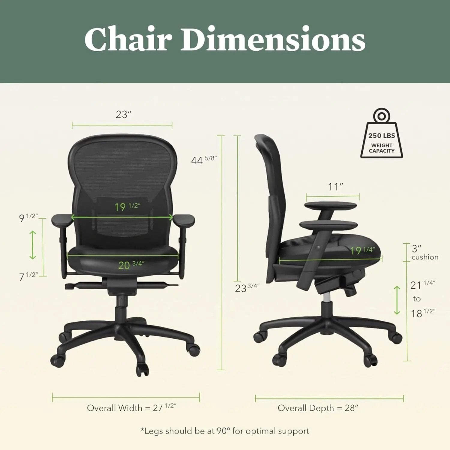 Wave High Back Ergonomic Office Chair Leather Seat from PriceLows™