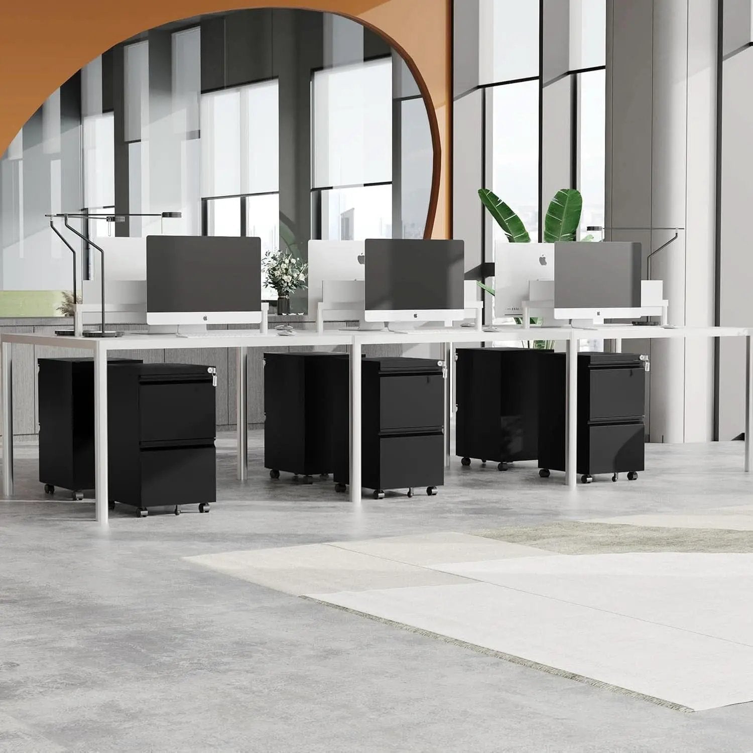 2 Drawer Mobile File Cabinet On Wheels Black For Home Office Under Desk Filing Legal Letter A4 from PriceLows™