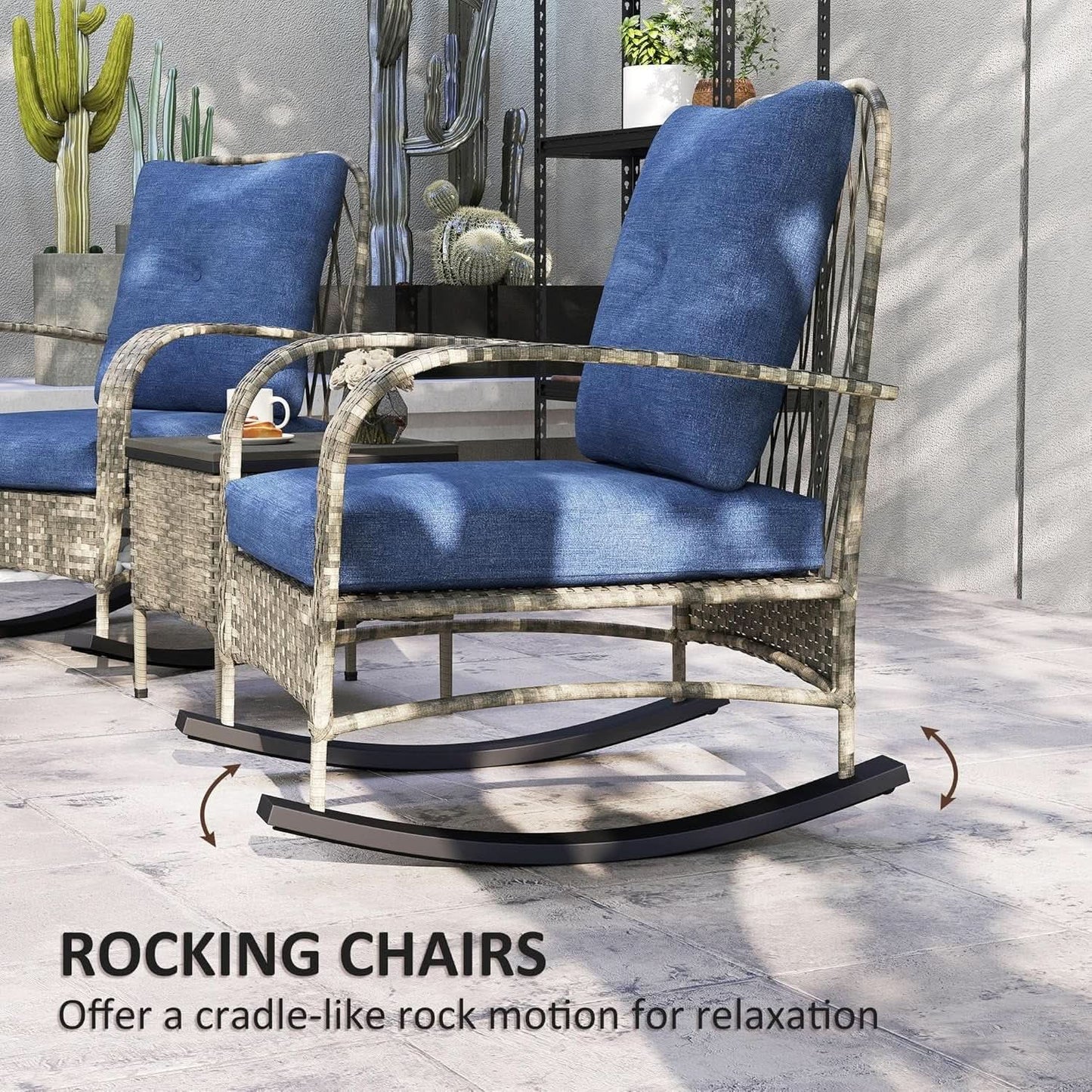 Stylish Three Piece Wicker Patio Furniture Set from PriceLows™