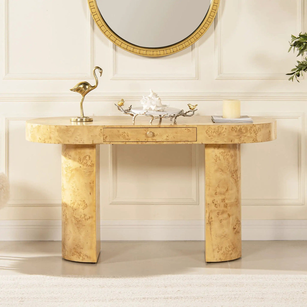 Jesse Single Drawer Oval Computer Desk | 2 Pieces | Plywood & Veneer | Home Office
