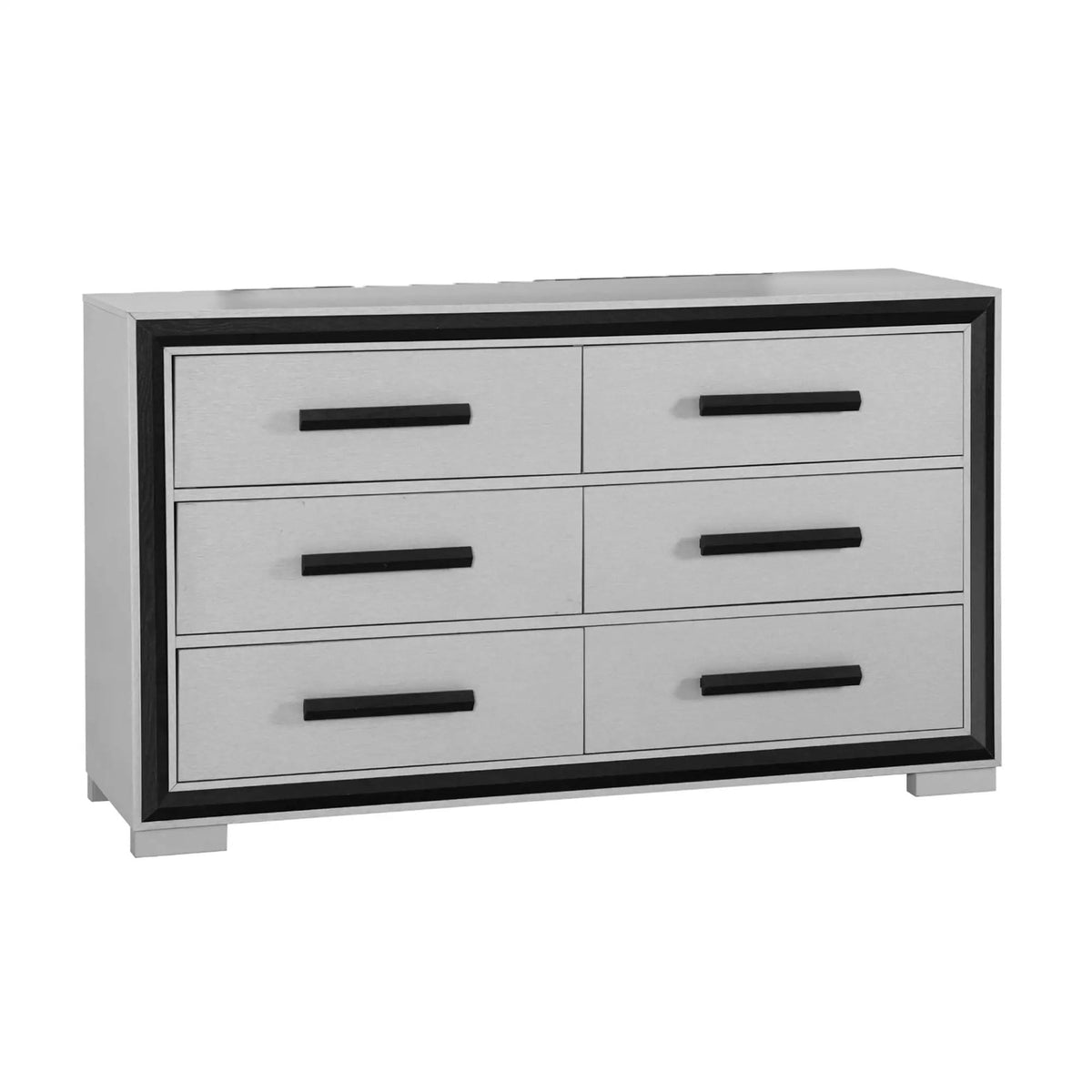 Adelaide Dresser With Sleek Finish And Drawer Pulls | 60 x 16.5 x 33.7 in | Solid Wood | Bedroom