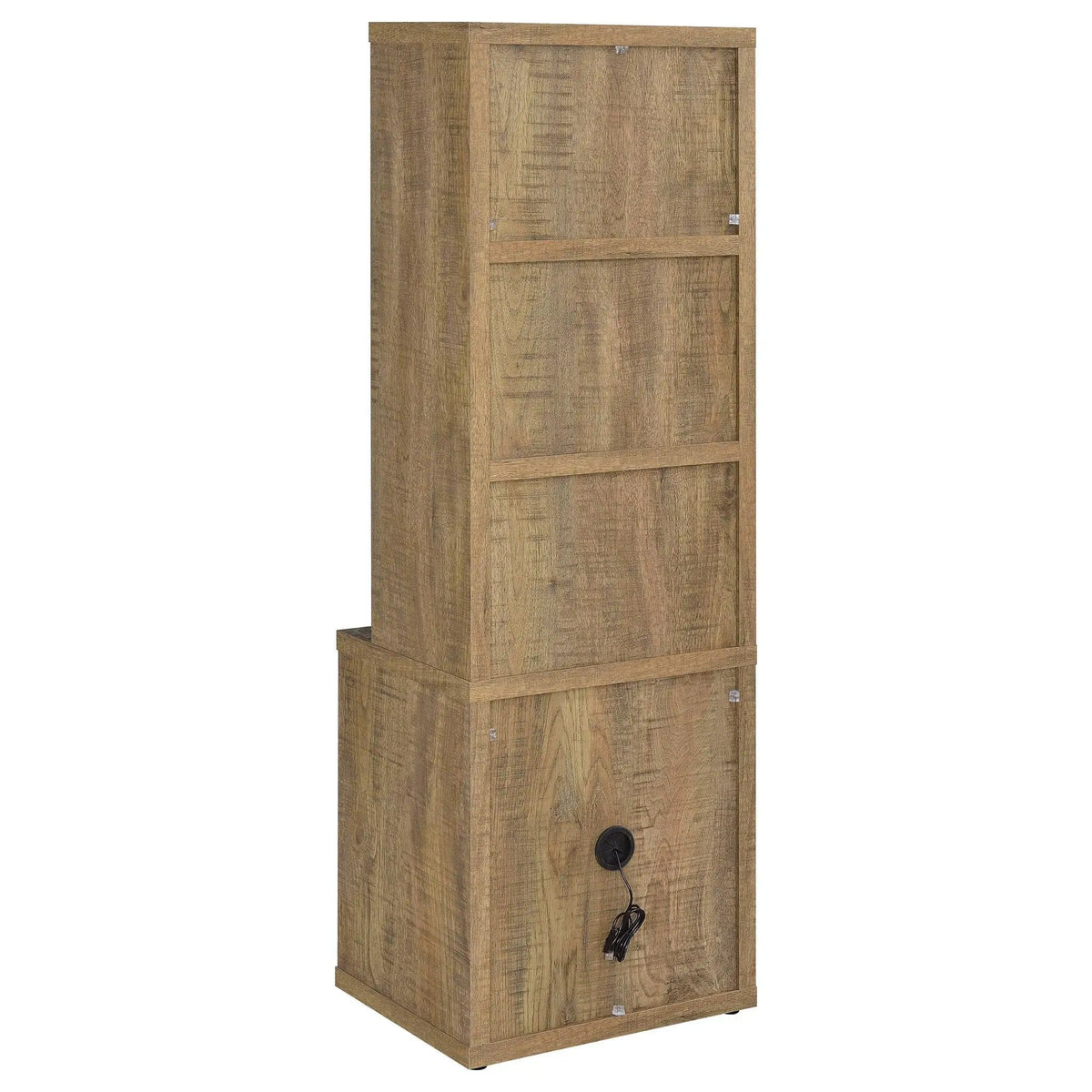 Westpark 3-shelf Bookcase USB and Lockable Drawer Mango | 19.75 x 15.5 x 61.25 in | Engineered Wood & Veneer | Home Office