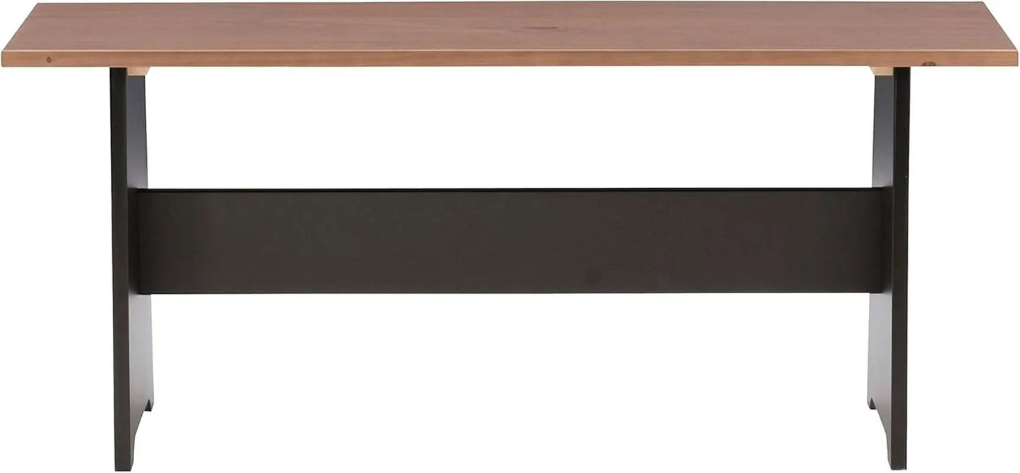 Black Pecan Five Seat Dining Set With Storage Benches from PriceLows™
