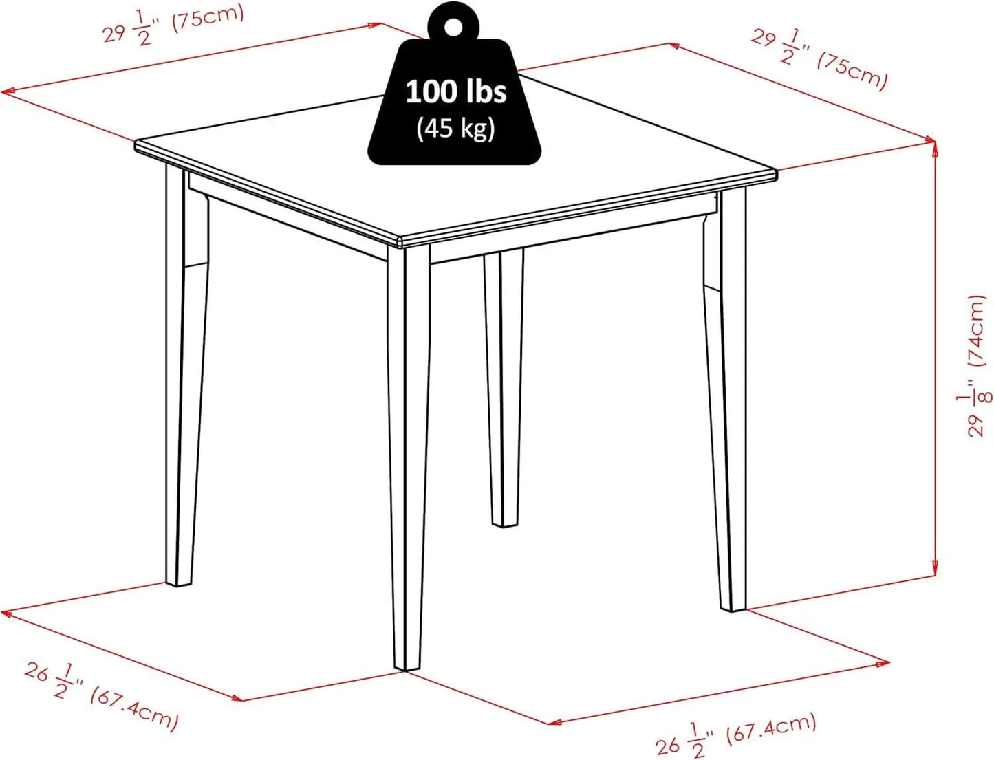 Groveland Light Oak Solid Wood Dining Table 29 Inch from PriceLows™