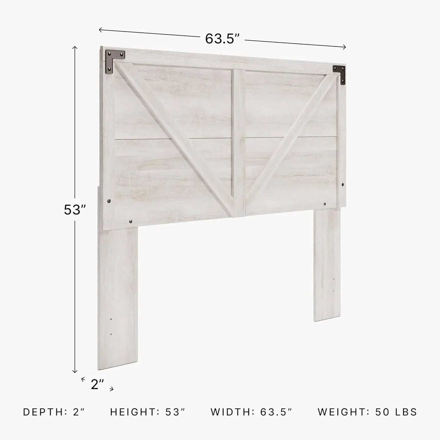 Modern Farmhouse Queen Headboard with Crossbuck Styling from PriceLows™