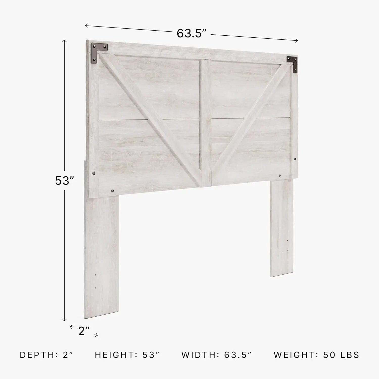Modern Farmhouse Queen Headboard with Crossbuck Styling from PriceLows™