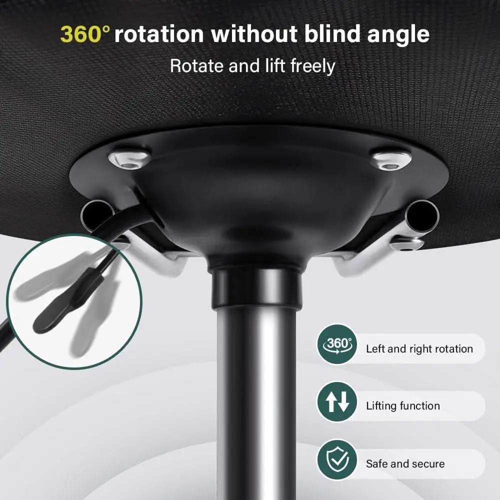 Height Adjustable Swivel Office Stool With Wheels And Back from PriceLows™