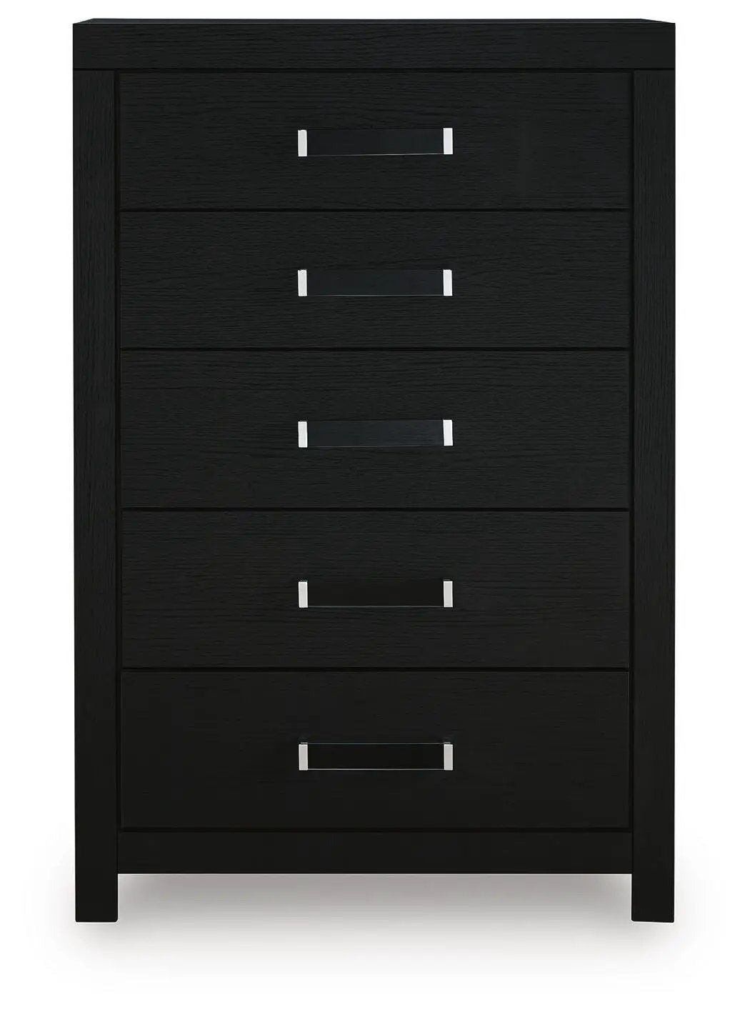 Maeling Five Drawer Chest | Modern Glamour Style | Sleek Matte Finish | Acrylic And Chrome-Tone Hardware