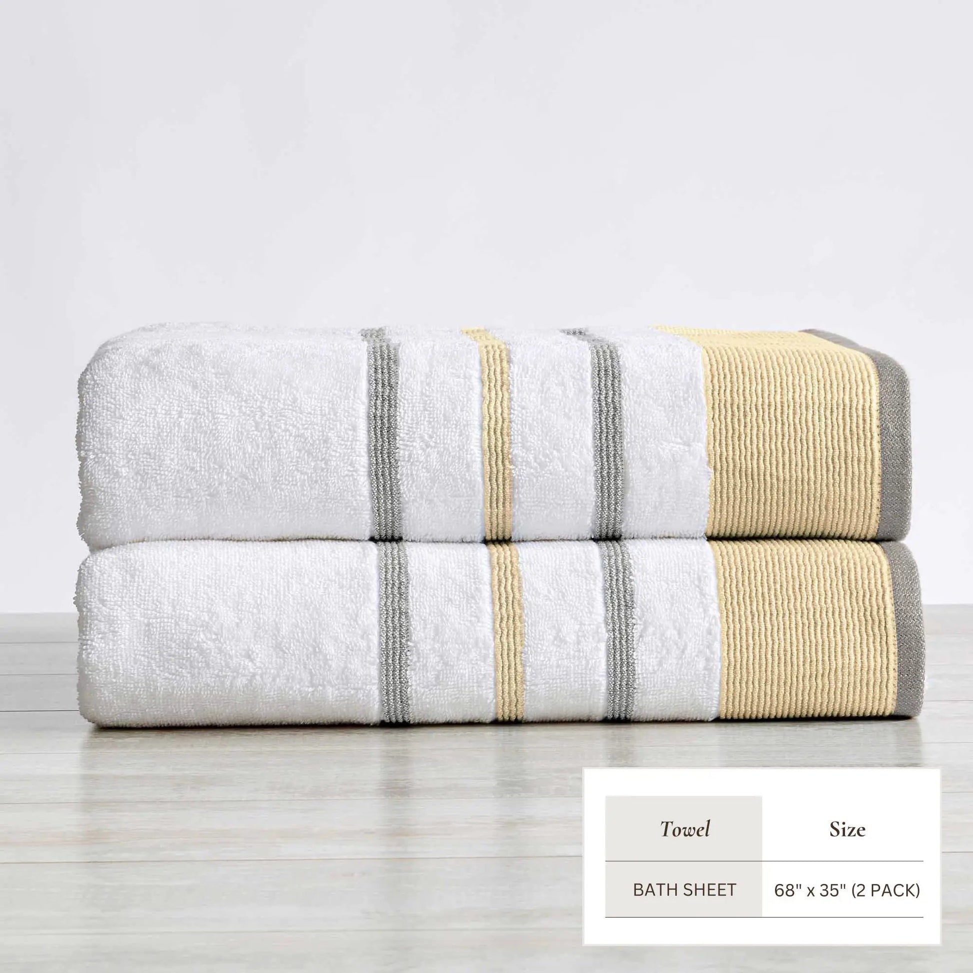 Decorative Cotton Stripe Bath Towel Set - Noelle Collection from PriceLows™