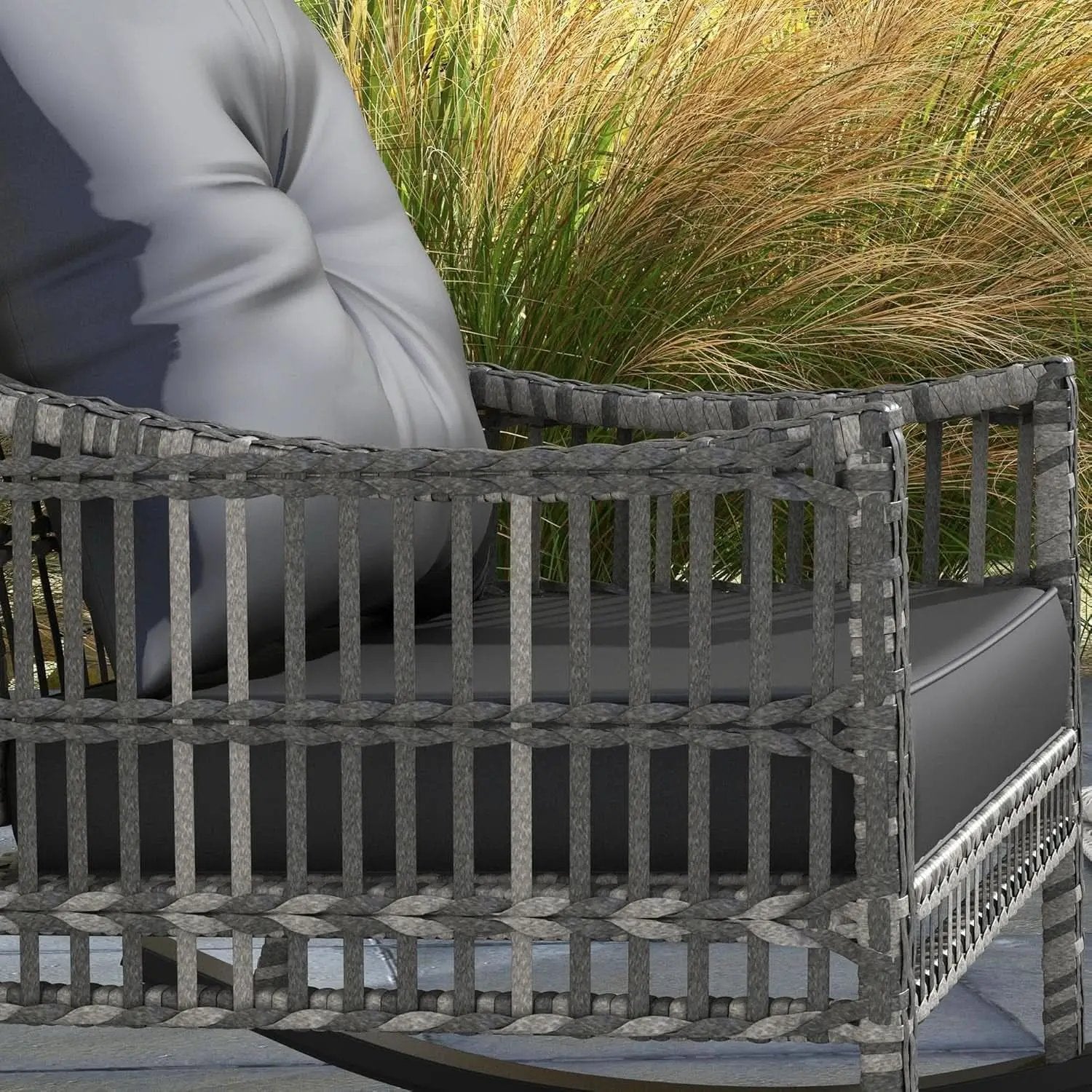 Wicker Outdoor Rocking Chair Set with Storage Table from PriceLows™