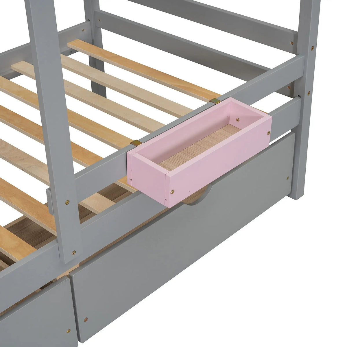 Bunk Bed | Pitched Playhouse Roof | Integrated Storage Drawers