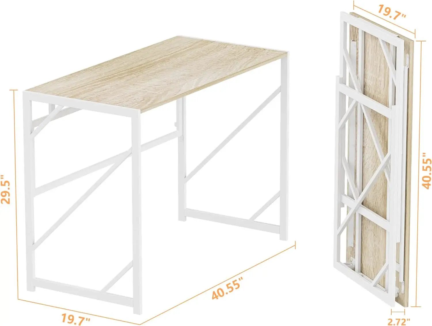Foldable Desk For Home Office No Assembly 40.6 Inch Long from PriceLows™
