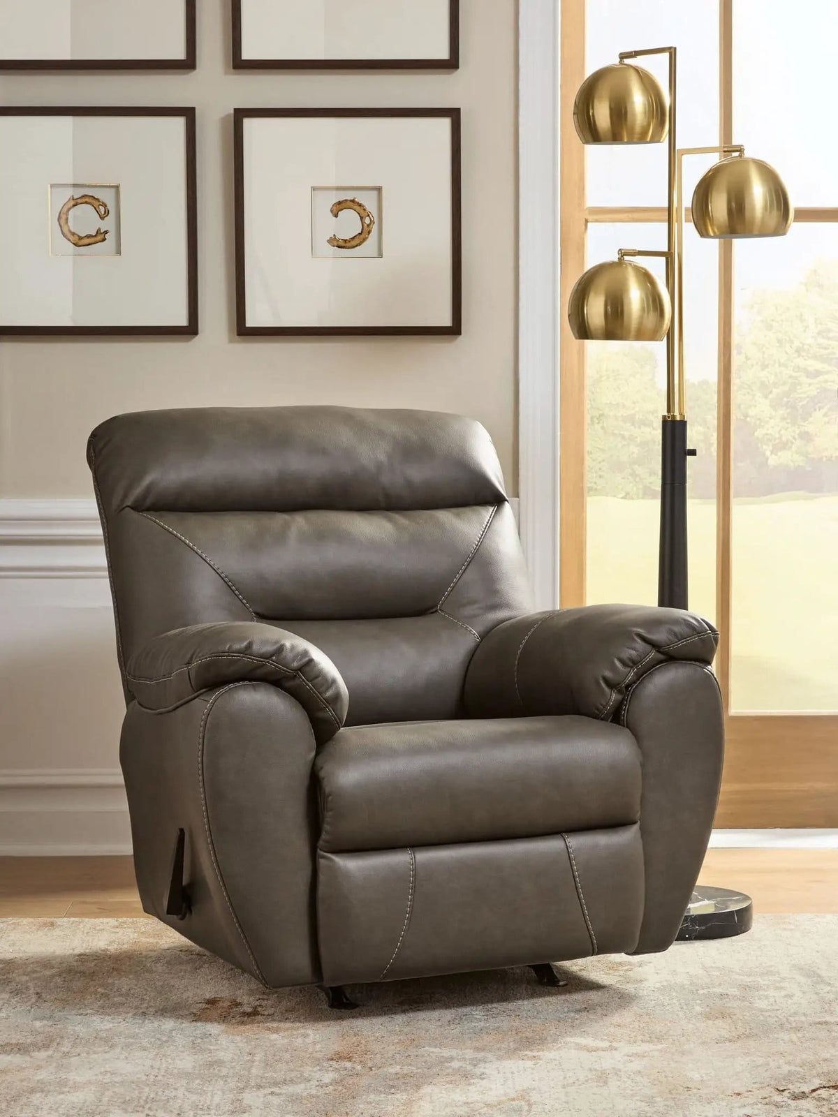 Elksworth Rocker Recliner Rocker Chair | 2 Pieces | Faux Leather | Living Room