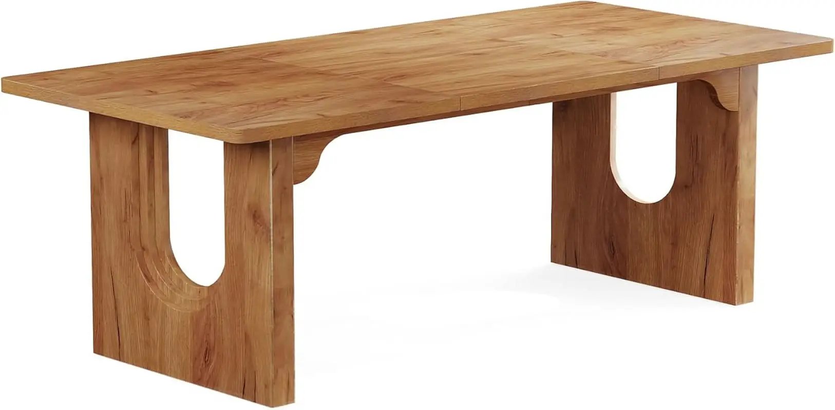 Dining Table 71 Inch Rustic Brown With Wood Pedestal from PriceLows™