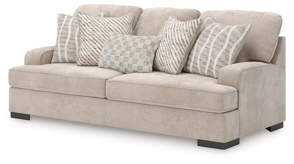 High Profile Sofa | 94 x 45 x 41 in | Fabric & Wood | Taupe
