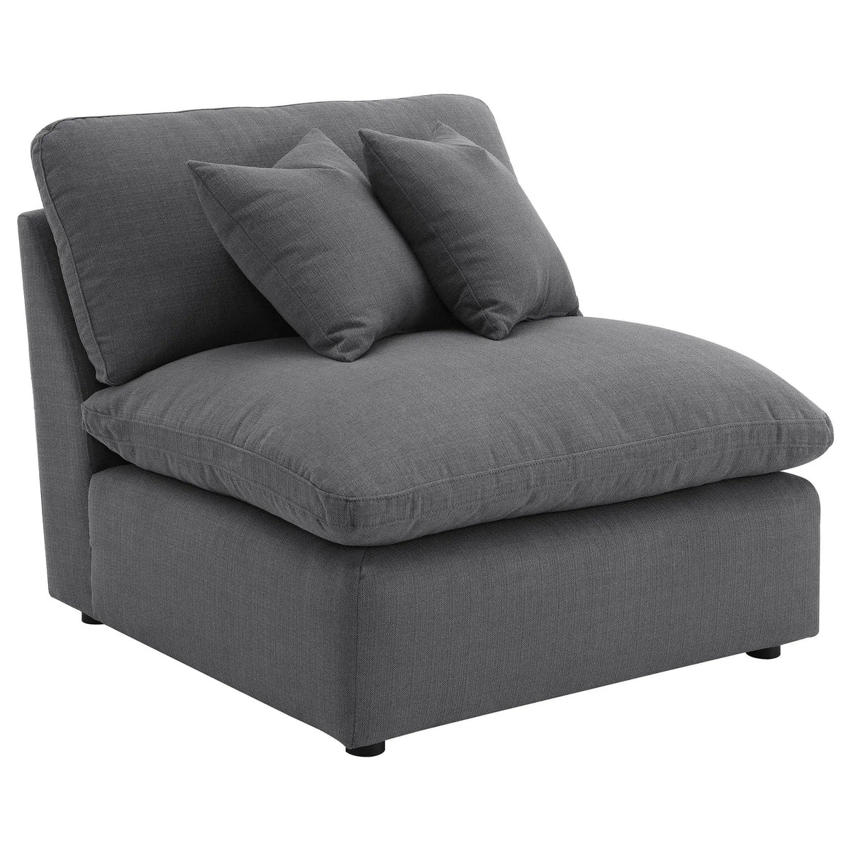 Hobson Upholstered Armless Chair | 38 x 40 x 34 in | Fabric | Charcoal
