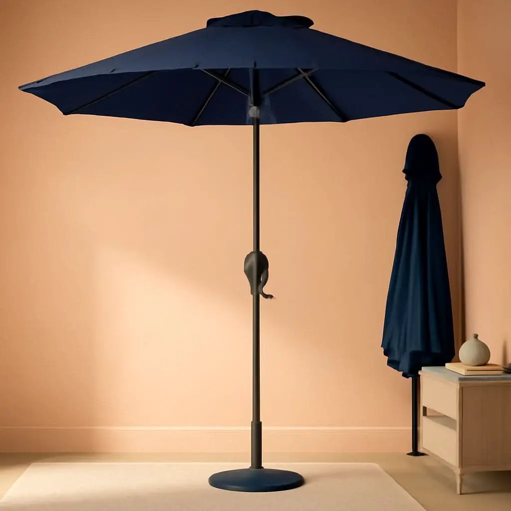 7.5ft Navy Patio Umbrella Tilt Crank Steel Pole Outdoor from PriceLows™
