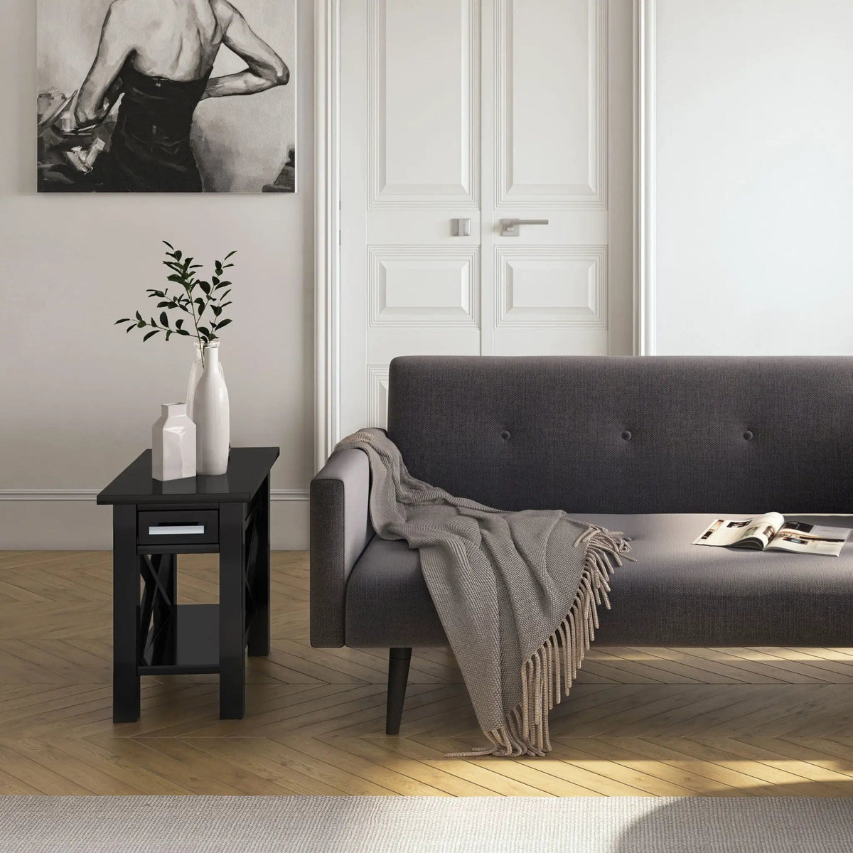 Kitchener Handcrafted Table | 6 Pieces | Solid Wood & Metal | Living Room