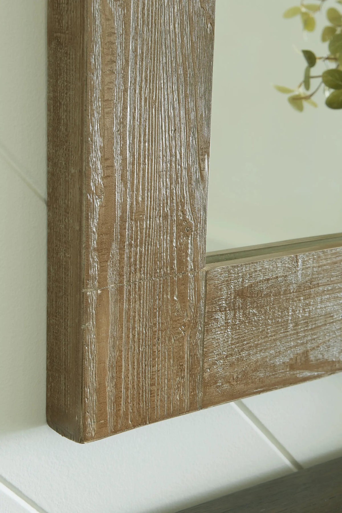 Waltleigh Accent Mirror | Distressed Brown Wood Frame | 30 By 40 Inch | Natural Materials