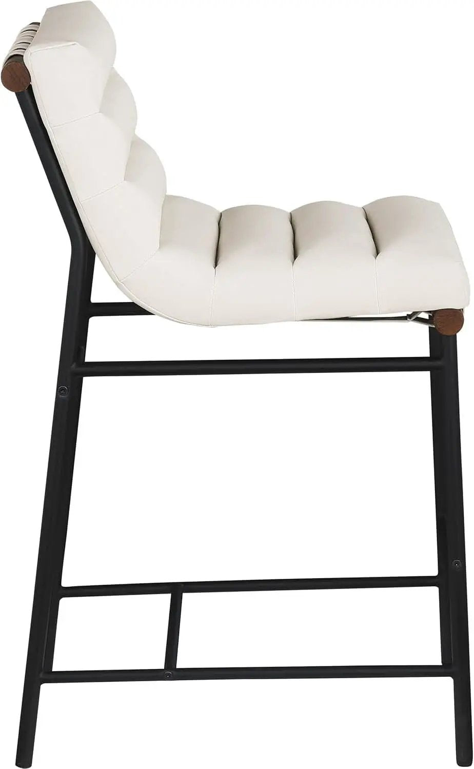 Burke 813Cream Contemporary Counter Stool Cream Matte Black Frame
