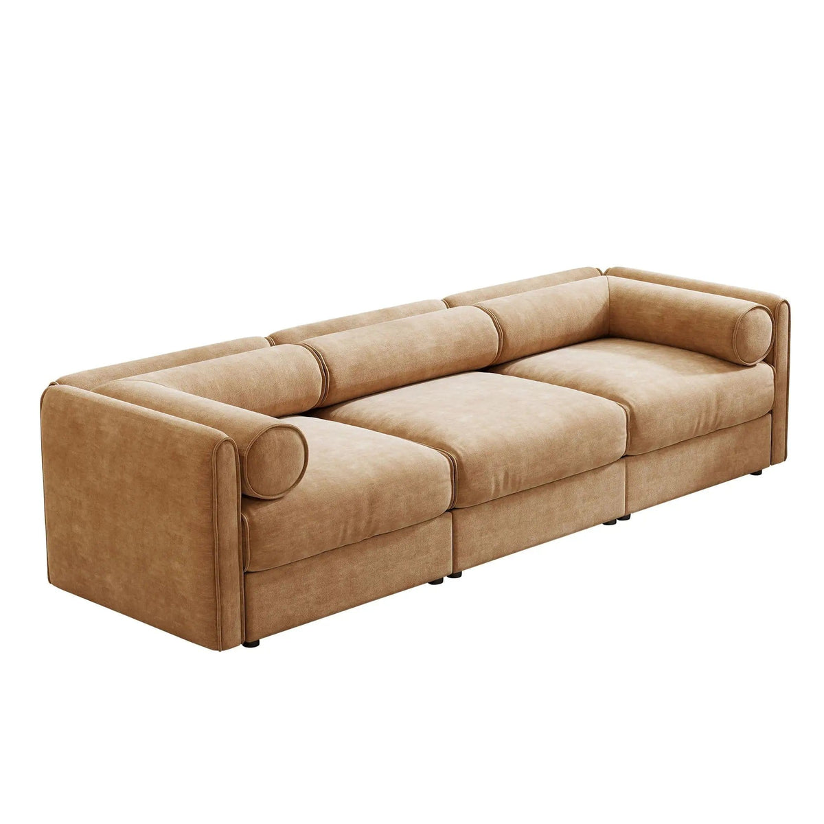 Stylish Sofa With Storage Seat And Cylindrical Backrest | Stationary Sofa | Living Room Furniture | Living Room