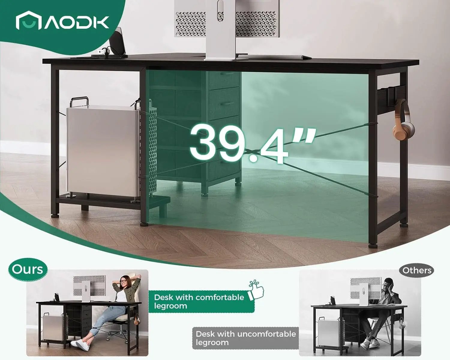 53 Inch L Shaped Gaming Desk With USB Ports For Home Office from PriceLows™